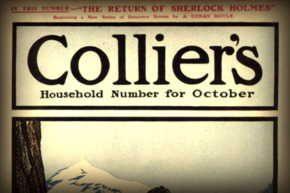 Portada de la revista Collier's donde fue publicada por primera vez La Aventura de la Casa Vacía