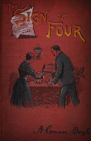 Portada de El Signo de los Cuatro de una edición de 1892