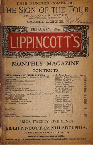 Primera página de la revista Lippincott donde fue publicada mensualmente