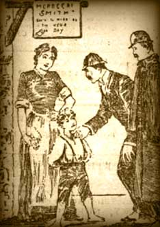 Esposa e hijo de Mordecai Smith con Watson y Holmes